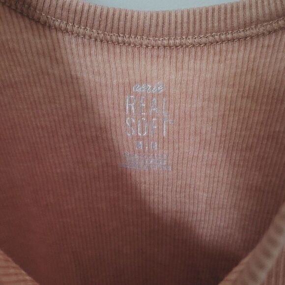 Aerie Real Soft Ribbed Snap Front Tank in Orange Size Medium - Picture 6 of 6